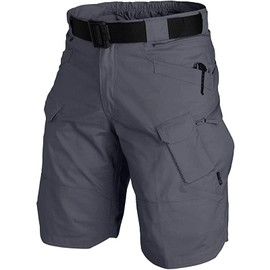 AUTIWITUA Men's Waterproof Tactical Shorts Outdoor Lightweight Quick Dry Breathable Hiking Fishing Cargo Shorts Grey