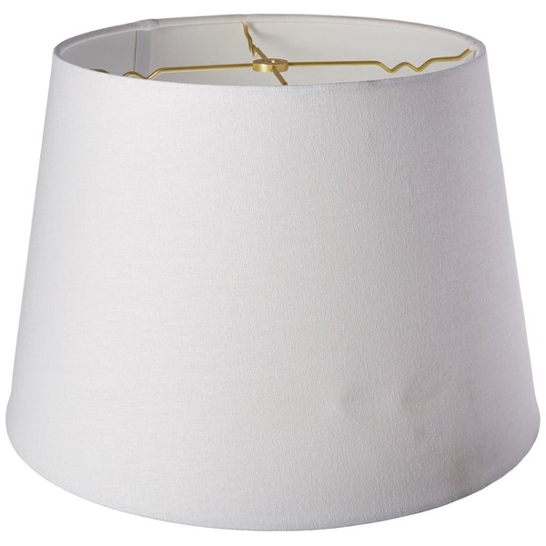 Royal Designs HB-606-16LNWH Tapered Shallow Drum Hardback Lamp Shade, Linen