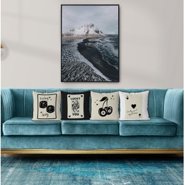 KEUSPI Trendy Y2K Retro Feeling Lucky You Girl Syndrome 8 Ball Cherry Dice Throw Pillow Cover, Trendy Dorm Throw Pillow Covers 18×18 Inch Set of 4 Room Decor,Trendy Lucky Gifts for Women Teenage Girls