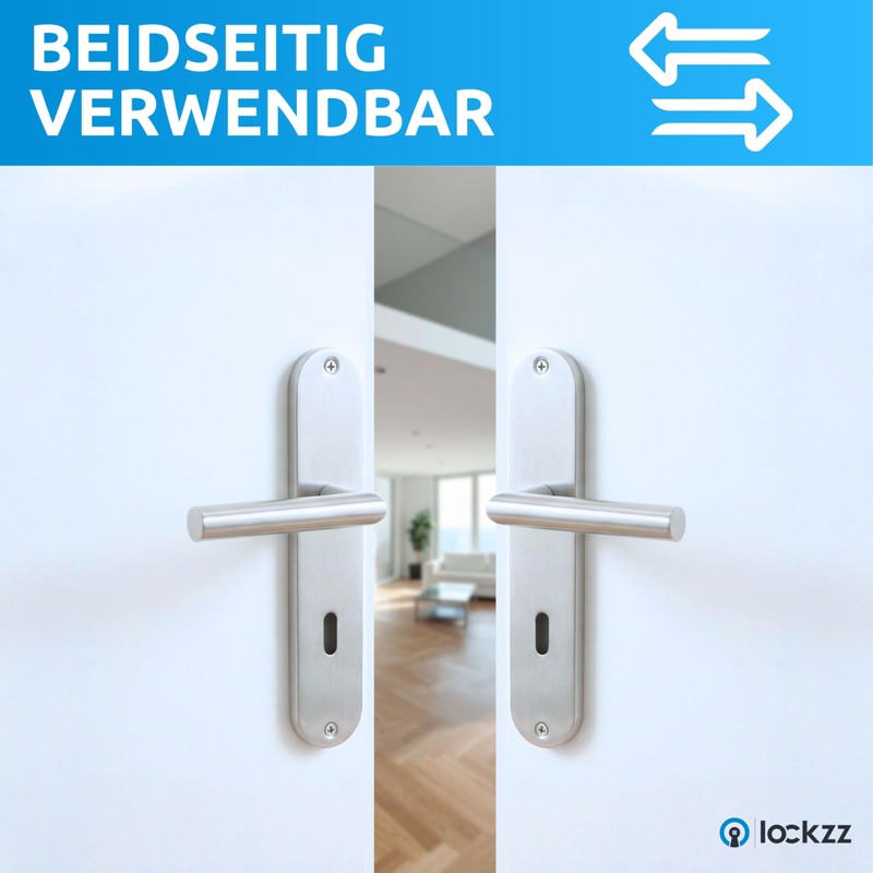 lockzz Door Handle Set Nuremberg Stainless Steel Matt Brushed -