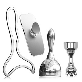 ONUEMP Stainless Steel Therapy Massage Tools, Gua Sha Scraping Body & Face Massager, Maderoterapia Kit Colombiana for Ice Body Sculpting, Lymphatic Dr