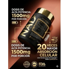 Nad+ Plus Real & Nr 1500mg - Resveratrol + Coq10 | 30 Cáps
