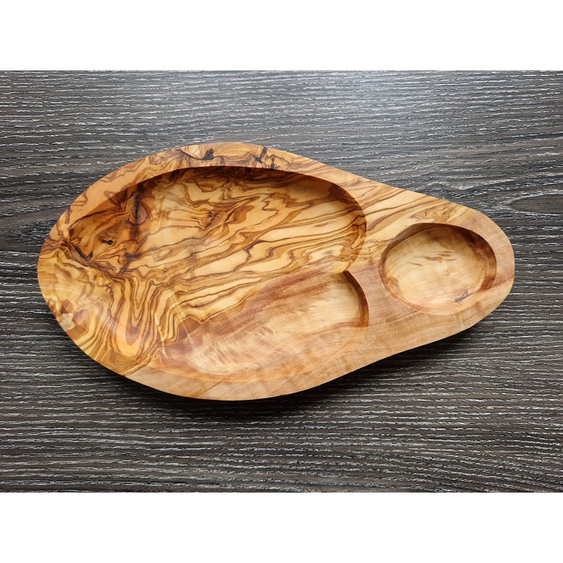 Cleminson Hand Carved Olive Wood Appetizers and Tapas Bowl 29cm