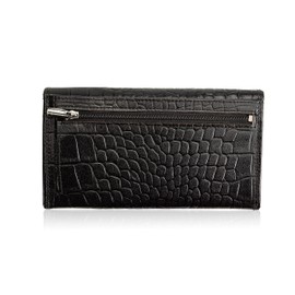Josephine Osthoff Women's Leather Long Wallet with Zip Small Purse Credit Card Holder RFID Protection Wallet with Coin Compartment (904), KK-Black, coin purse
