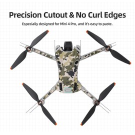 CAPART Removable Sticker Skin for DJI Mini 4 Pro and DJI RC 2 Controller, Decorative Stickers Bubble Free (Camo)