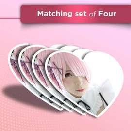 Vinyl Heart Stickers (Set of 4) - Cosplay Anime Girl Japanese Fun Decals for Laptops,Tablets,Luggage,Scrap Booking,Fridges #2816