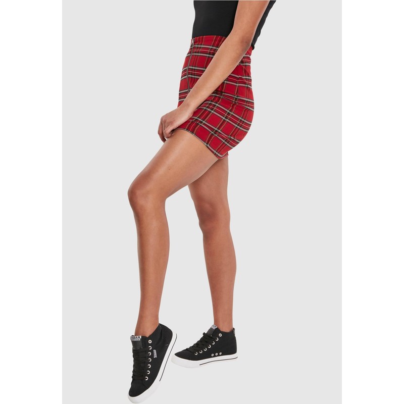Urban Classics Women's Short Checker Skirt Dress, Multicoloured (Red/Blk 00200)