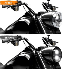 LUXEMOTO 7" Headlight Visor Trim Bezel Trim for Harley Accessories, Chrome 7 inch Headlamp Visor Decorate Cover Ring for Harley Touring Trike Road King Electra Glide Heritage Softail