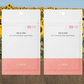 The Saem C&Shoe AC Control Clear Spot Patch 10mm 12p + 12mm 12p Set / 더샘 씨앤소 에이씨 컨트롤 클리어 스팟 패치 10mm 12p + 12mm 12p 세트