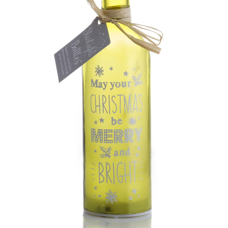 Boxer Merry and Bright-Starlight Bottle, Green, 6.7 x 6.7 x