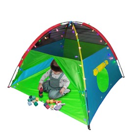 LimitlessFunN Large Kids Play Tent with Star Lights & Carrying Case for Boys & Girls, Indoor & Outdoor, 58"x58"x43"