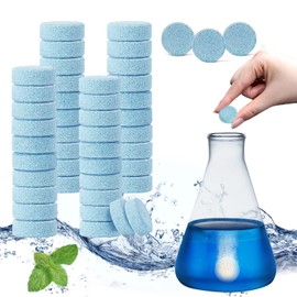 dellyy 100 Stück Scheibenwischwasser Reinigungstablette, Scheibenreiniger Konzentrat Brausetabletten, 400L Glasreiniger, Multifunktionale Reinigungstabletten für Glas, Spiegel, Fenster