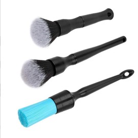 JINJIASUYISU 3Pcs Car Detailing Brush Set Soft Boar Hair Brush and Detail No Scratch Microfiber Car Dash Duster Brush for Car Cleaning Vents Dash Trim Brushes Wheel Brushes