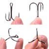 TopHomer 50PCS Treble Fishing Hooks Set, 5 Sizes Carbon Steel