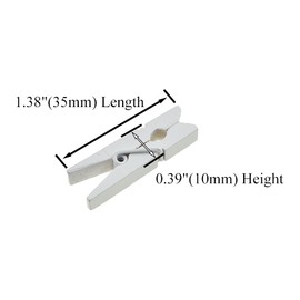 HAHIYO White Wooden Clothes Pins Clothespins Small Do NOT Fall Apart 1.38 inches Length 50 Pack Sturdy Strong Springs No Rust No Discoloration for Laundry Bathroom DIY Craft Photos Food Opened Bags