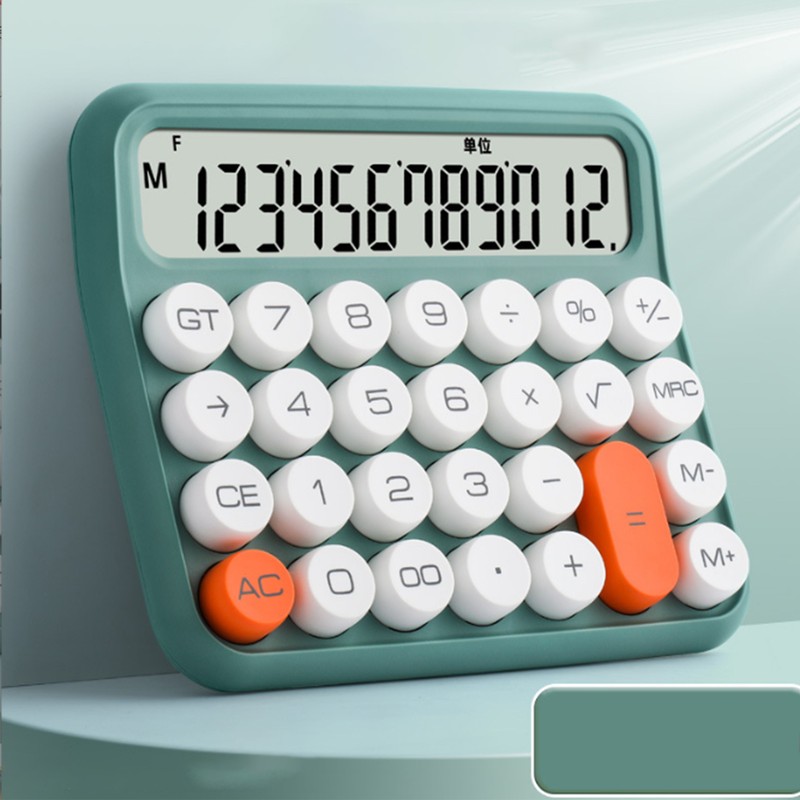 12 Digit Calculator Large LCD Display Big Button Standard Mechanical