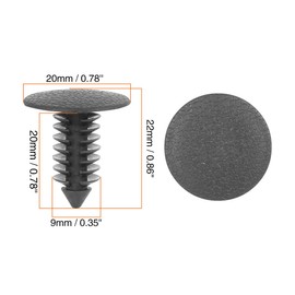 X AUTOHAUX 30pcs 9mm Hole Dia Plastic Bolt Rivet Trim Panel Clips Black for Car