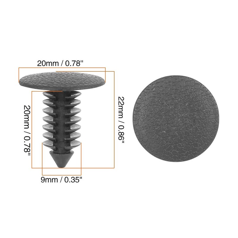 X AUTOHAUX 30pcs 9mm Hole Dia Plastic Bolt Rivet Trim