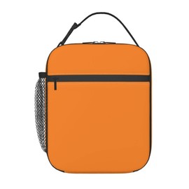 WJLKSJD Insulated Orange Lunch Box for Women Teen Girls Kids, Cooler Tote Reusable Lunch Bag Container for School Work Hiking Travel Picnic