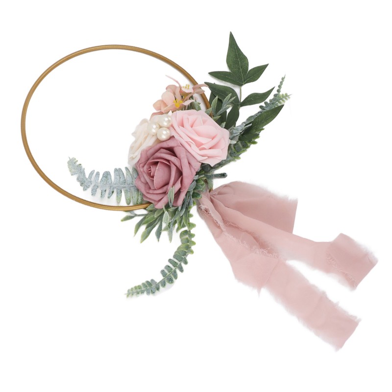 Artificial Succulents Wreath Iron Foam Greenery Wreath Portable Bridal Wreath