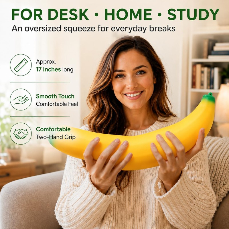 Giant Banana Squishy, Jumbo Big Banana Fruit Squishy, Slow Rising