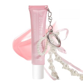 SAM SUGAR Lip Balm with Keychain Hydrating Tinted Lip Gloss, Moisturizing Lip Butter Balm with Natural Shine, Non-Sticky Lip Care for Dry Lips (Pink)