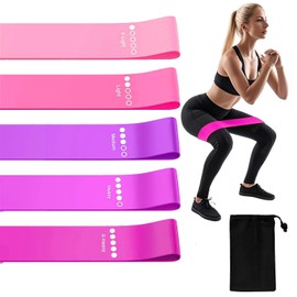 Resistance Bands Legs Hip Stretching Workout Elastic Rubber Loop with Exercise Fitness Guidance Men Women Yoga Pilates Gear Come with Carry Bag