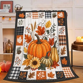 Fall Throw Blanket Soft Cozy Warm Plush Fluffy Fuzzy Fleece 40''X50''