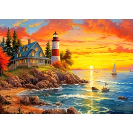 1000 Piece Puzzle for Adults - Moonlight Cabin Jigsaw Puzzles 1000 Pieces for Adults Painting Puzzle 1000 Pieces DIY Challenging Puzzles for Adults