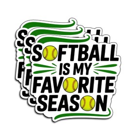 (3Pcs) Softball is My Favorite Season Stickers Funny Sarcastic Quote Humor Motivational Inspirational Gifts Waterproof Vinyl Decals for Kindle Water Bottle Bumper Car Hard Hat Phone Laptop 3"