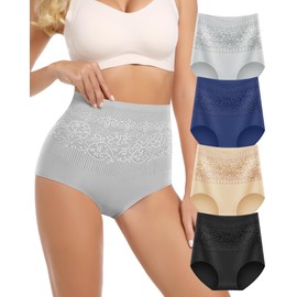 MEIYATING Women's Cotton Underwear High Waisted Tummy Control Postpartum Ladies Panties Briefs Maternity Compression Pack