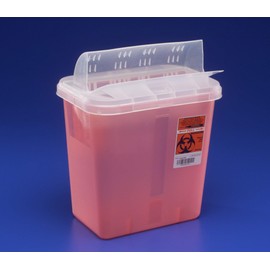 Sharps Container, SharpSafety 12-3/4 H X 7-1/4 D X 10-1/2 W Inch 2 Gallon Red Horizontal Entry Lid, 89651 - Case of 20