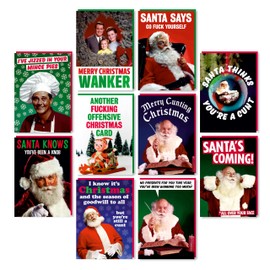Dean Morris Cards Offensive Christmas Card Multipack - Rude Pack of 10 Christmas Cards - Rude Christmas Cards - Christmas Card Packs