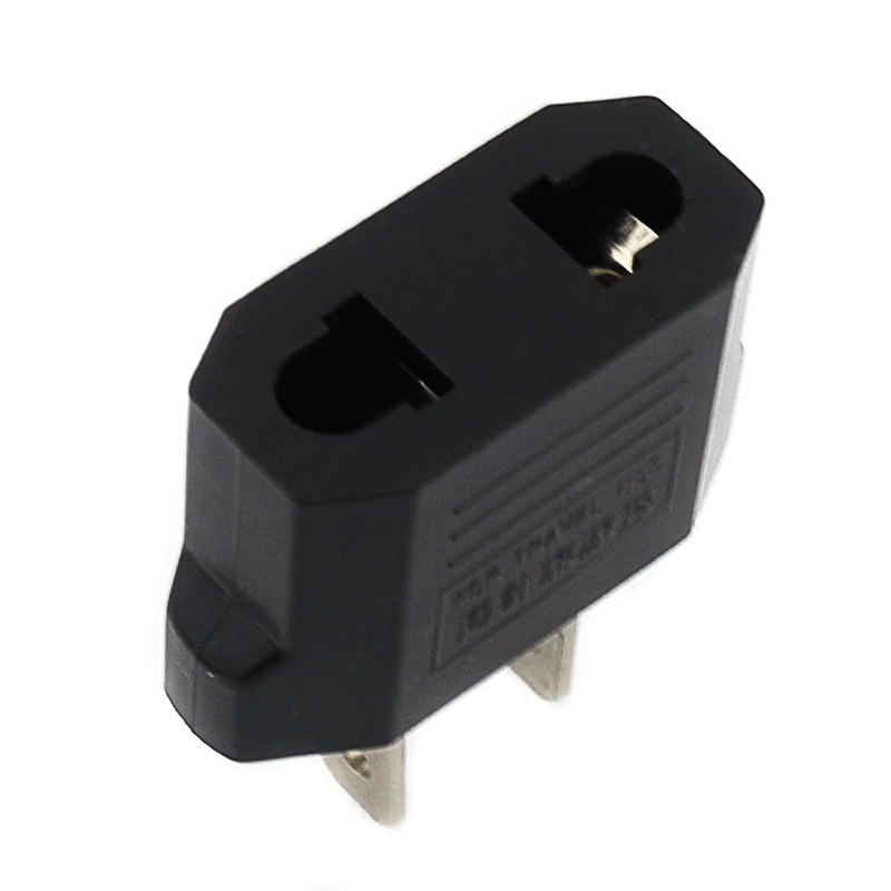 ANRANK E-U4113619AK European to USA American Outlet Plug Adapter (Black,