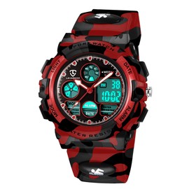 Watch Kid's Watches Boys Analog Digital Quartz Sport Electronic Military Dual Time Waterproof LED Back Light 164Ft 50M Water Resistant Calendar Alarm Stopwatch Multifunction