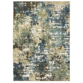Homeroots 3' X 5' Blue And Green Abstract Area Rug