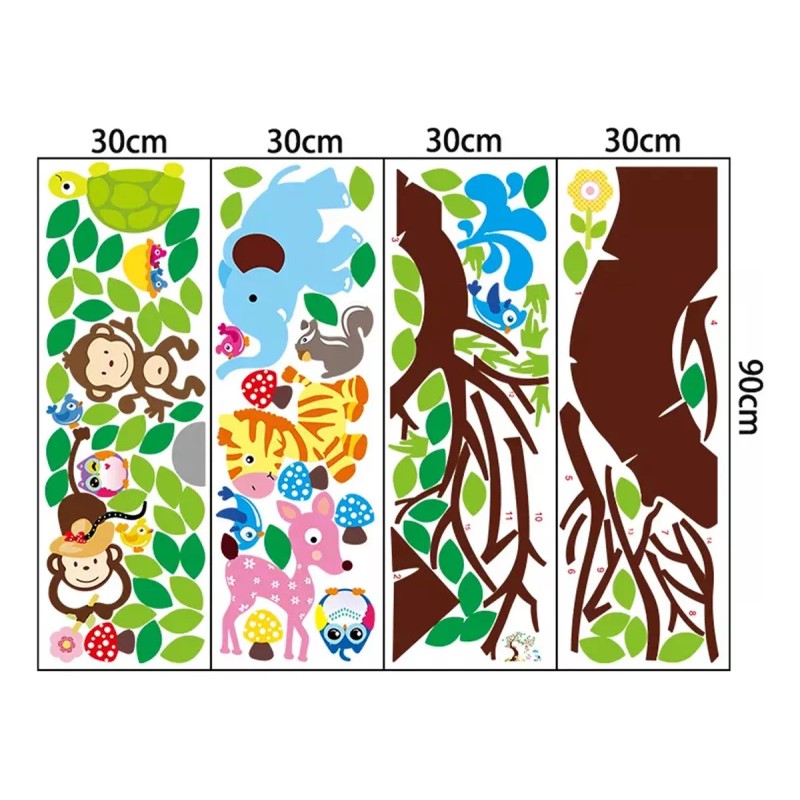 DaraBaby Vinil Decorativo Infantil Animales Árbol Búho Mono Habitacio