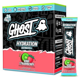 GHOST Hydration Sticks, Electrolyte Powder Packets, Kiwi Strawberry - 24 Sugar Free Instant Electrolyte Drink Mix - Caffeine-Free Daily Hydration & Im