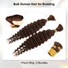 Human Braiding Hair 18 Inch 100g Chocolate Brown Deep Wave
