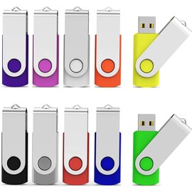 Aiibe 10 Pack 64GB USB Flash Drives Thumb Drive Jump Drives 64GB 2.0 Flash Drive Bulk USB Stick pendrive USB Memory Stick 64gb USB 32gb 10 Pack for Storage(10 Mixed Colors)