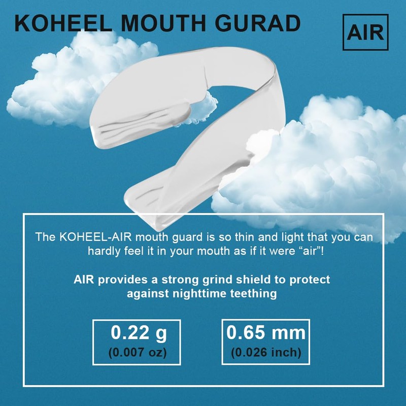 KOHEEL AIR Ultra Thin Mouth Guard for Teeth Grinding and