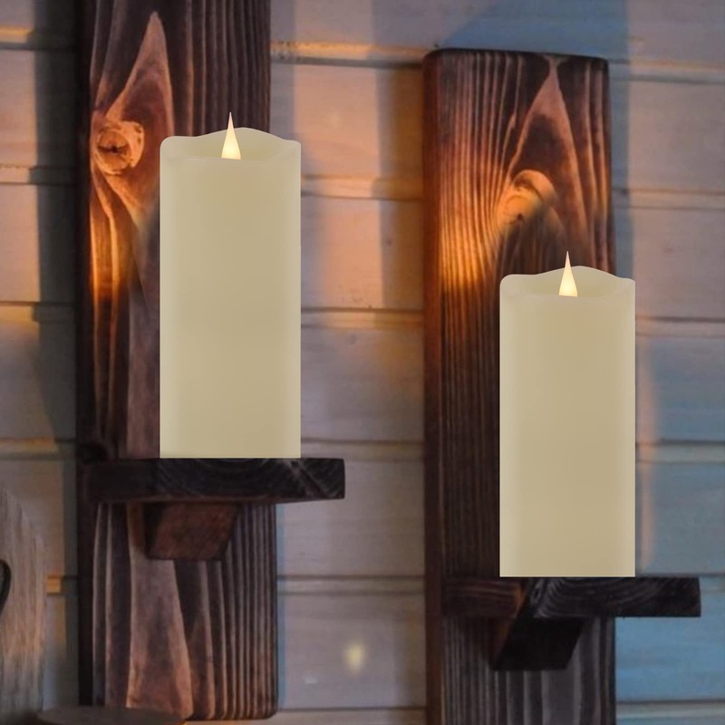 TECHLONG Flameless Candles with Remote Timer, 3D Moving Flickering Flame