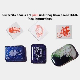 Captive Decals Astrology Zodiac Signs 12 pcs 1 Inch White Fused Glass Decals