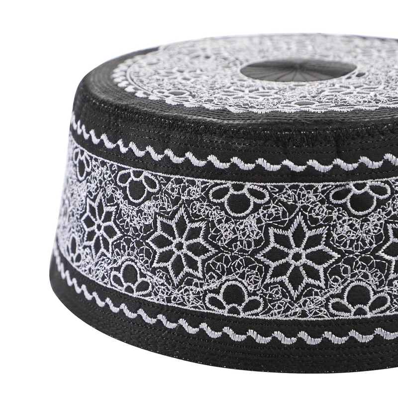 XGOPTS Men's Islamic Hat, Prayer Hat, Middle Eastern Style, Embroidery,