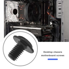 OTOTEC Pack of 100 Computer Screws PC Motherboard Screws M3 x 5 mm Cross Head Machine Screws Metal Motherboard Housing Mounting Screws Computer Components Black