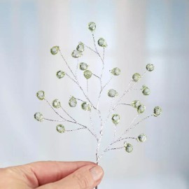 Factory Direct Craft Set of 6 GreenAcrylic Gem 8" Accent Sprays for Corsages and Accenting