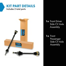 TRQ Front Left and Right CV Axle Assembly Set 2 Piece Compatible with 99-04 Volkswagen Jetta 1.9L Manual Transmission 99-05 Jetta 2.0L Manual Transmission 05 Jetta GL TDI Manual Transmission