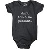 Crazy Dog T-Shirts Baby Bodysuit Don't Touch Me Peasant Funny Novelty Offensive Graphic Jumper for Infants Funny Baby Onesies Introvert Onesie for Baby Cool Sarcastic Onesie Black Newborn