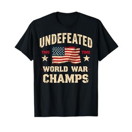 Two Time Undefeated World War Champs Veteran Day USA Map Tee T-Shirt