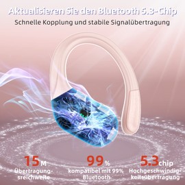 Ulfsaar Bluetooth Kopfhörer, Ear Kopfhörer Kabellos Bluetooth 5.3 mit HD Mikrofon, Wireless Kopfhörer HiFi Stereo, Sport Ohrhörer Tiefer Bass IPX7 wasserdichte 90 std Spielzeit für Android iOS